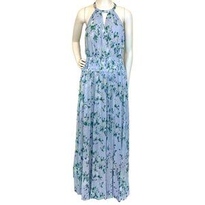 BCBG MaxAzria Women's Sleeveless Halter Neck Smocked Waist Maxi Evening Dress 2
